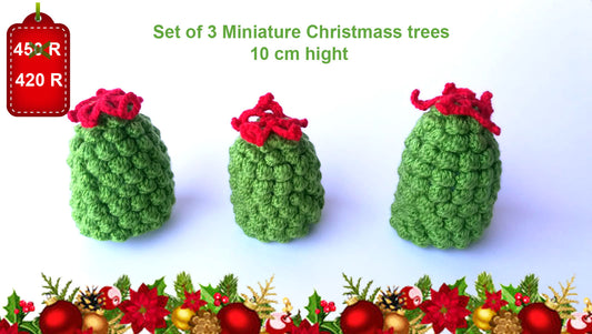 3D miniature Christmas tree (set of 3)